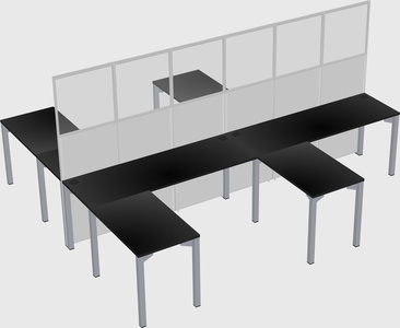 Shared l-shape cubicle