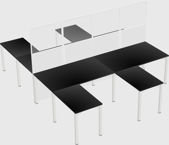Shared l-shape cubicle