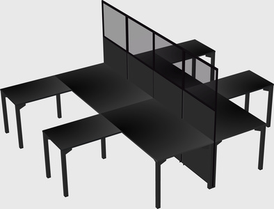 Shared l-shape cubicle