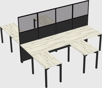 Shared l-shape cubicle