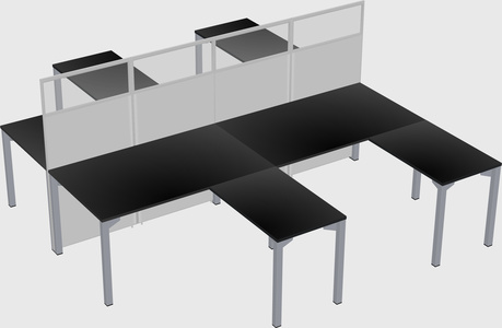Shared l-shape cubicle