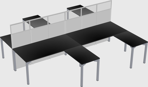 Shared l-shape cubicle