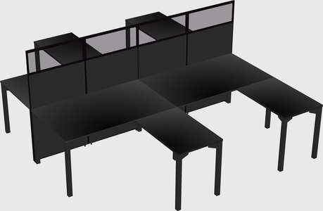 Shared l-shape cubicle