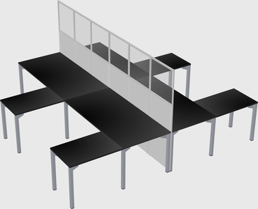 Shared l-shape cubicle