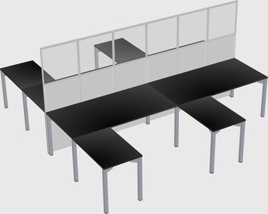 Shared l-shape cubicle