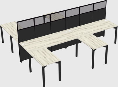Shared l-shape cubicle