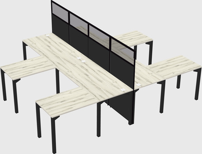 Shared l-shape cubicle