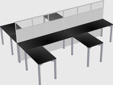Shared l-shape cubicle