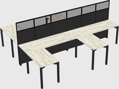 Shared l-shape cubicle