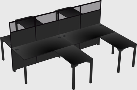 Shared l-shape cubicle