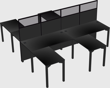 Shared l-shape cubicle