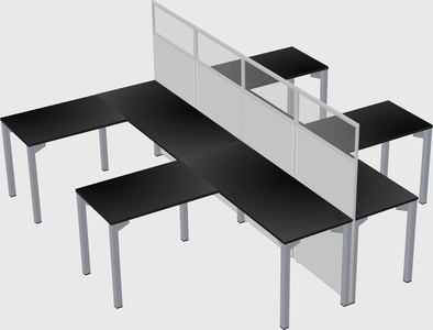 Shared l-shape cubicle