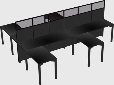 Shared l-shape cubicle