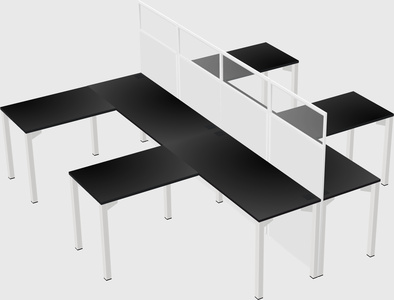 Shared l-shape cubicle