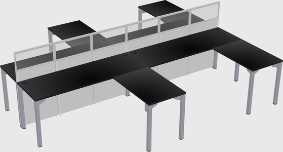Shared l-shape cubicle