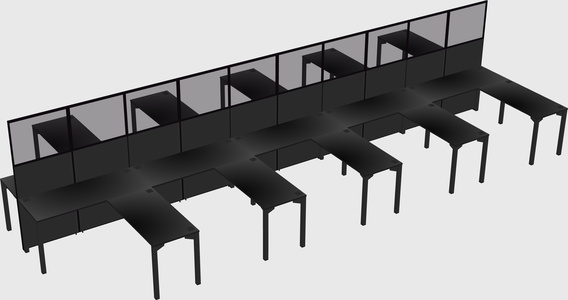 Shared l-shape cubicle