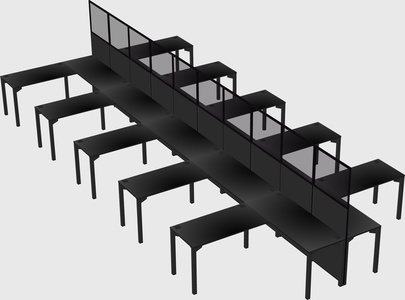 Shared l-shape cubicle