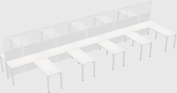 Shared l-shape cubicle