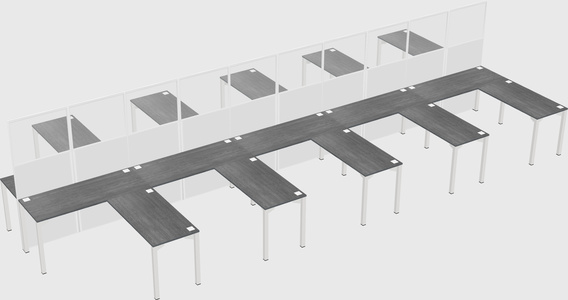Shared l-shape cubicle