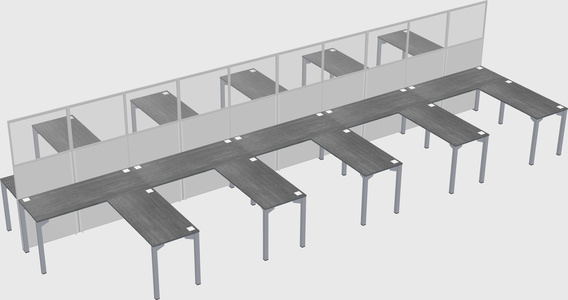 Shared l-shape cubicle