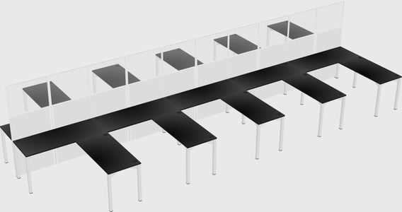 Shared l-shape cubicle