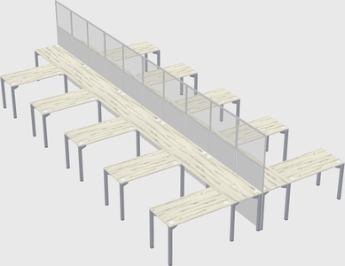 Shared l-shape cubicle