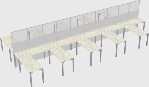 Shared l-shape cubicle