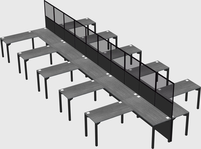 Shared l-shape cubicle