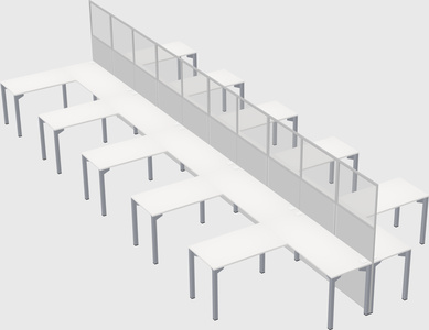 Shared l-shape cubicle