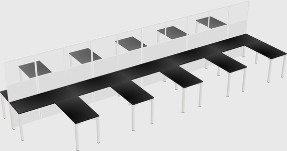 Shared l-shape cubicle