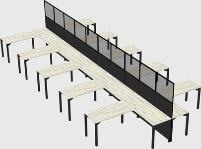 Shared l-shape cubicle