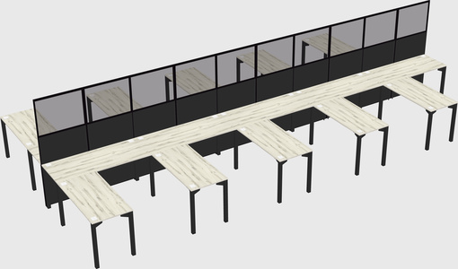 Shared l-shape cubicle