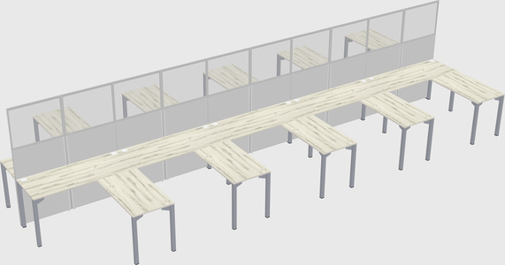 Shared l-shape cubicle