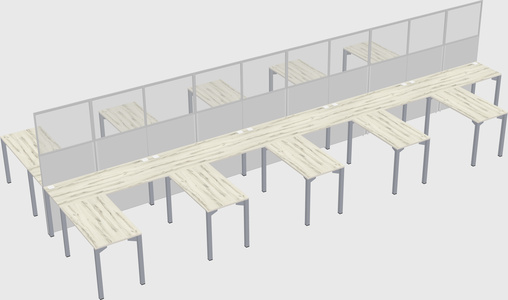 Shared l-shape cubicle