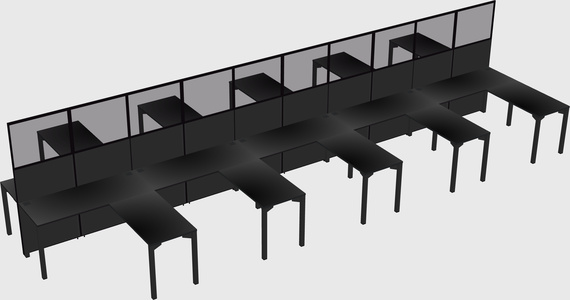 Shared l-shape cubicle