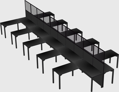 Shared l-shape cubicle