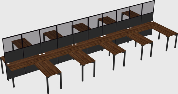 Shared l-shape cubicle
