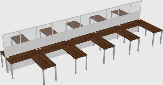 Shared l-shape cubicle