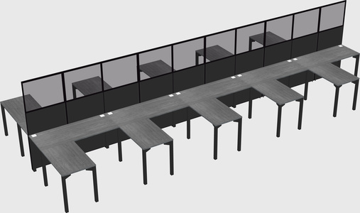 Shared l-shape cubicle