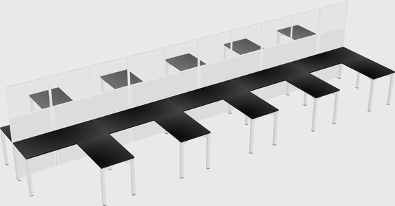Shared l-shape cubicle