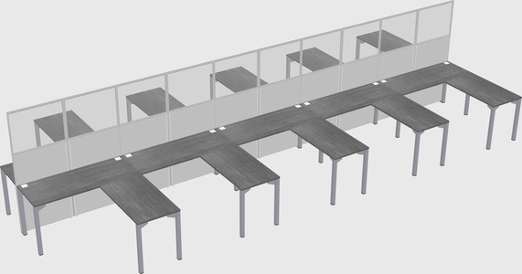 Shared l-shape cubicle