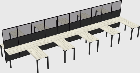 Shared l-shape cubicle