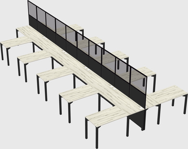 Shared l-shape cubicle