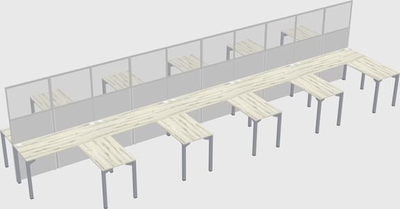 Shared l-shape cubicle