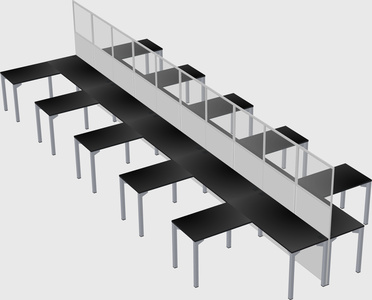 Shared l-shape cubicle