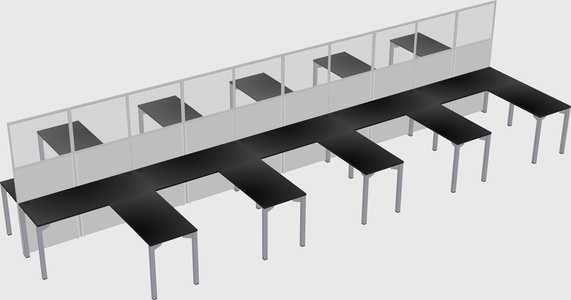 Shared l-shape cubicle