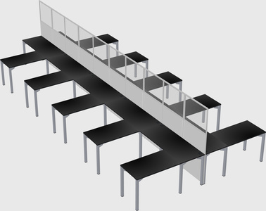 Shared l-shape cubicle