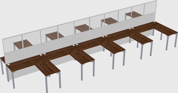 Shared l-shape cubicle