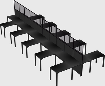Shared l-shape cubicle