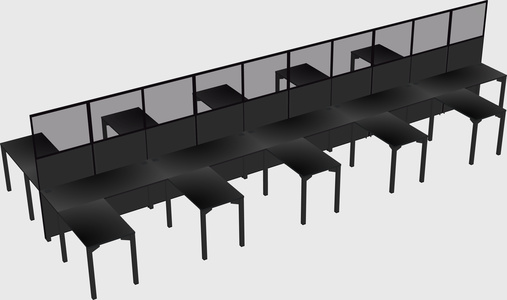 Shared l-shape cubicle